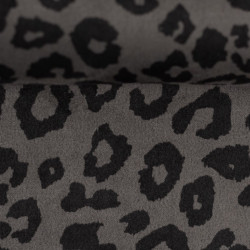 Kunstleder Wildleder Suede Clara grau Leo print